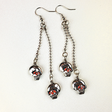 Load image into Gallery viewer, ED HARDY Earrings / Double Skull Earring