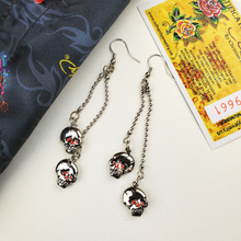 Load image into Gallery viewer, ED HARDY Earrings / Double Skull Earring