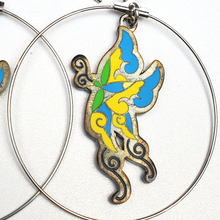 Load image into Gallery viewer, ED HARDY Earrings / Butterfly Hoop Earrings