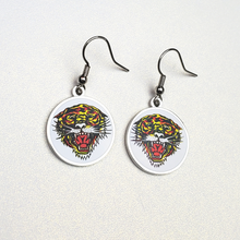 Load image into Gallery viewer, ED HARDY Earrings / Tiger, Heart, Panther Earrings