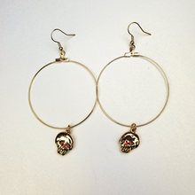 Load image into Gallery viewer, ED HARDY Earrings / Skull Hoop Earring In Base Metal