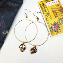 Load image into Gallery viewer, ED HARDY Earrings / Skull Hoop Earring In Base Metal