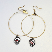 Load image into Gallery viewer, ED HARDY Earrings / Skull Hoop Earring In Base Metal