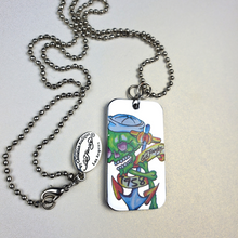 Load image into Gallery viewer, ED HARDY Necklace / Skull Dog Tag