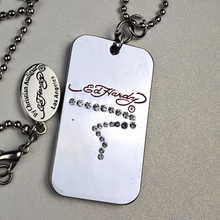 Load image into Gallery viewer, ED HARDY Necklace / Skull Dog Tag