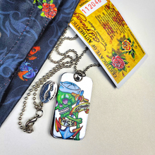 Load image into Gallery viewer, ED HARDY Necklace / Skull Dog Tag
