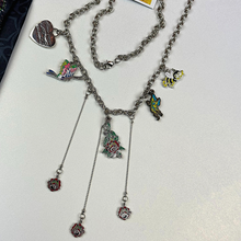 Load image into Gallery viewer, ED HARDY Necklace / Triple Rose Drop Necklace