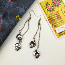 Load image into Gallery viewer, ED HARDY Earrings / Double Skull Earring
