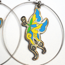 Load image into Gallery viewer, ED HARDY Earrings / Butterfly Hoop Earrings
