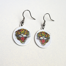 Charger l&#39;image dans la galerie, ED HARDY Earrings / Tiger, Heart, Panther Earrings
