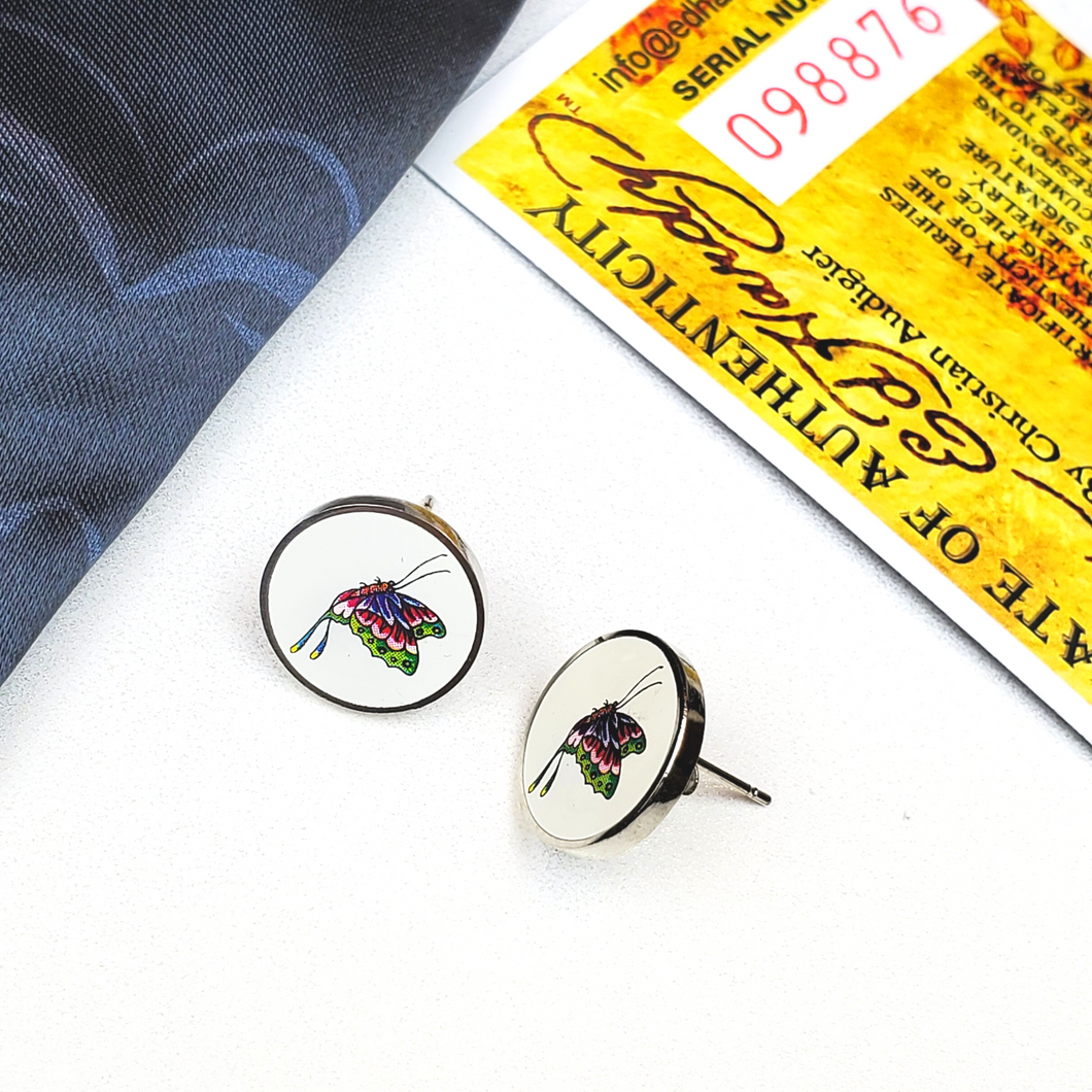 ED HARDY Earrings / Butterfly Stud Earrings