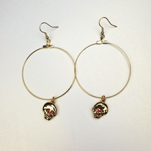 Load image into Gallery viewer, ED HARDY Earrings / Skull Hoop Earring In Base Metal
