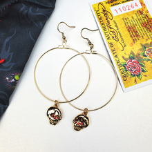 Load image into Gallery viewer, ED HARDY Earrings / Skull Hoop Earring In Base Metal
