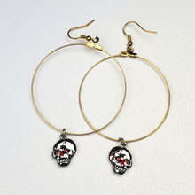 Load image into Gallery viewer, ED HARDY Earrings / Skull Hoop Earring In Base Metal
