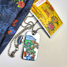 Load image into Gallery viewer, ED HARDY Necklace / Skull Dog Tag
