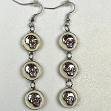 Load image into Gallery viewer, ED HARDY Earrings / Triple Skull Earring In Base Metal
