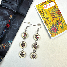 Load image into Gallery viewer, ED HARDY Earrings / Triple Skull Earring In Base Metal
