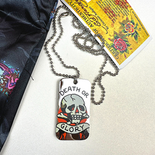 Load image into Gallery viewer, ED HARDY Necklace / Death Or Glory Single Dog Tag With Skull
